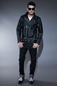 schwarz Lederjacken Look men